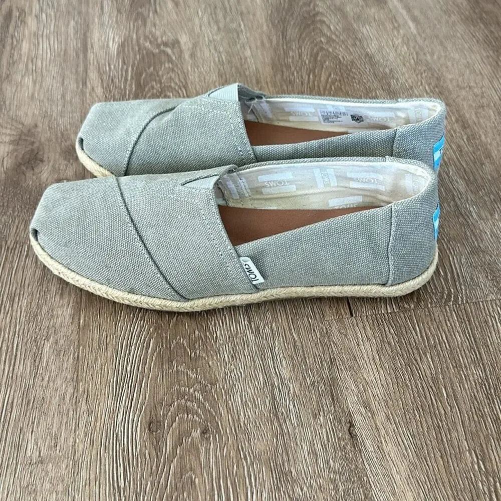 TOMS Alpargata Rope Espadrille Shoes Grey Size 7‎